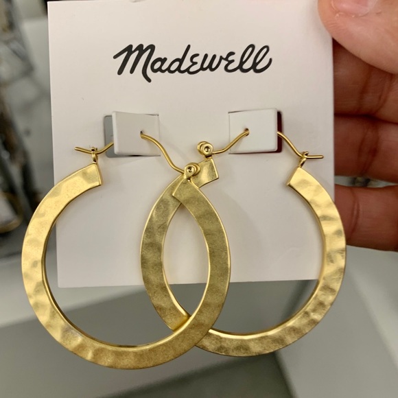 MADEWELL Hammered Gold Hoop Earrings - Picture 2 of 5